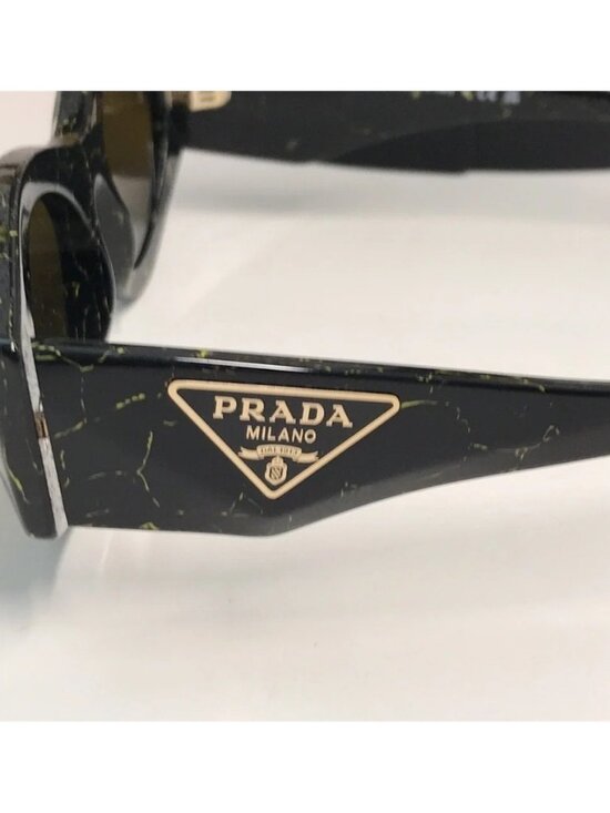 NEW AUTHENTIC PRAD PR 20ZS Women’s Sunglasses – Black Yellow Marble / Dark Brown main image 4